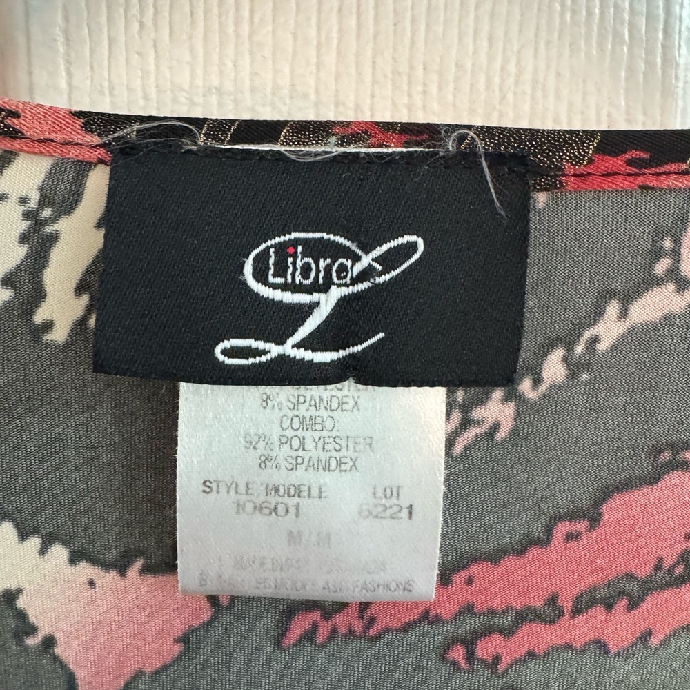 Vintage Y2K 3/4 Sleeve Animal Print Metallic Top Size Medium - Picture 6 of 6